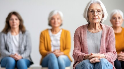 Elderly group participating in a public health campaign to reduce social isolation, elderly social health, community engagement