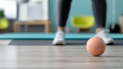 Obraz premium Elderly woman attending a balance and mobility class to reduce fall risk, elderly balance class, preventive healthcare