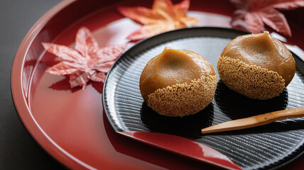 秋の食べ物　栗　和菓子　スイーツ　日本食