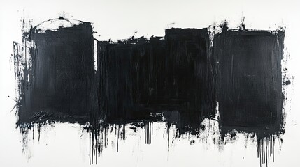 Fototapeta premium White canvas with bold, irregular black shapes at the edges