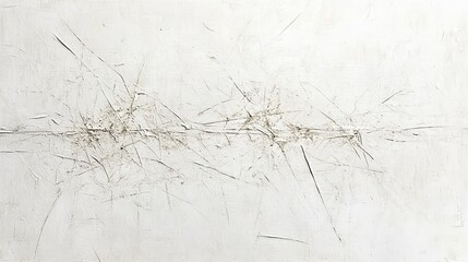 White canvas with thin, scattered lines in metallic tones