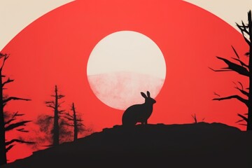 Naklejka premium Rabbit kangaroo outdoors mammal.