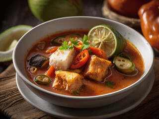Belizean Hudut (Coconut milk and fish soup)
