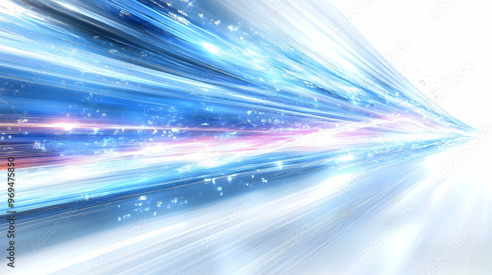 Poster abstract depiction of dynamic light streaks representing speed and motion.