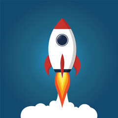 Illustration  of a Rocket Launch, Soaring to New Heights