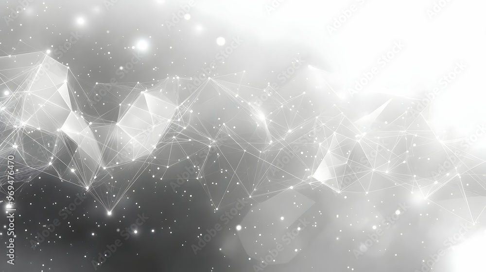 Poster abstract digital background with interconnected lines and glowing elements.