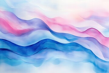 Soft waves of color blend seamlessly in hues of pink and blue, creating an ethereal and calming abstract background.