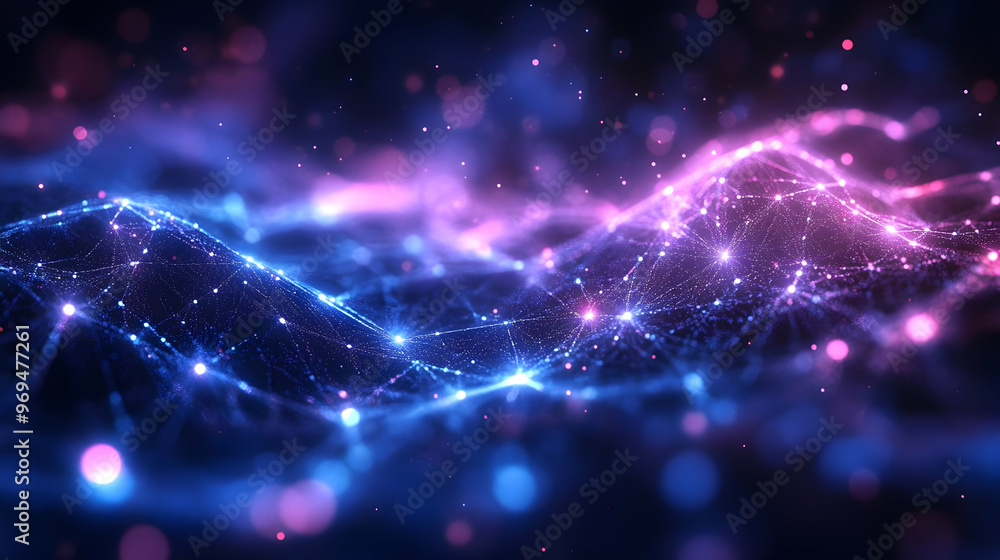 Aufkleber abstract digital waves with vibrant colors representing data and connectivity.