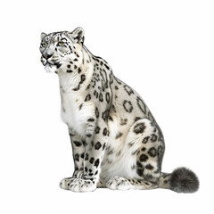 Obraz premium Photo set of leopard and snow leopard, no background transparent