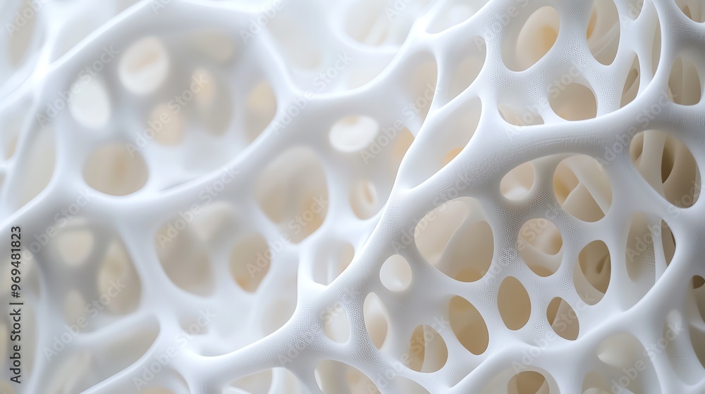 Fototapete an abstract close-up of intricate white structures showcasing a unique organic pattern and texture, 