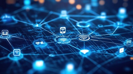 A network of connected devices sharing data via AI protocols