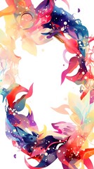 Fototapeta premium Abstract Colorful Frame with White Background