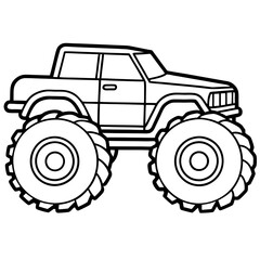 mobile crane machine outline coloring book page line art drawing