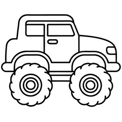 Fototapeta premium mobile crane machine outline coloring book page line art drawing