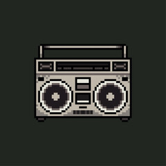 tape vintage boombox pixel art