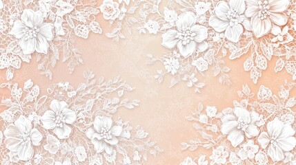 A seamless background of delicate lace patterns in white on a soft pastel background, offering a romantic, elegant design.