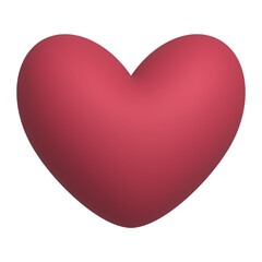 Red heart isolated on white background. 3D Icon. Vector illustration.