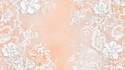 A seamless background of delicate lace patterns in white on a soft pastel background, offering a romantic, elegant design.