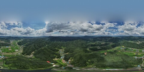 Drone Sky 360 panorama 8K
