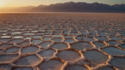Fototapeta premium Salt Flats at Sunset