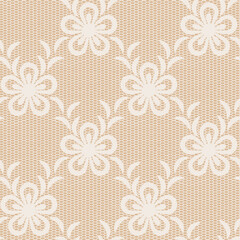 A seamless floral pattern in beige tones, suitable for backgrounds or textile design.
