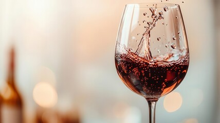 Wine splashing out of a glass during a toast, with droplets flying, Drink splash, celebration, elegance