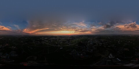 Drone Sky 360 panorama 8K