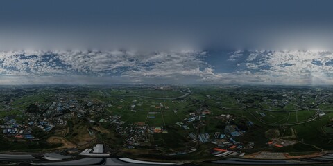 Drone Sky 360 panorama 8K
