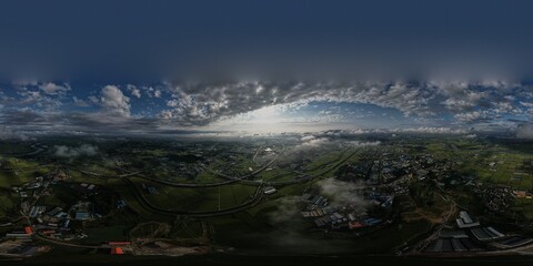 Drone Sky 360 panorama 8K
