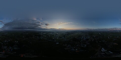 Drone Sky 360 panorama 8K