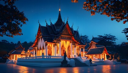 Obraz premium temple at night