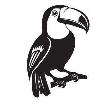 recommend clip art: Toucan in cartoon, doodle style . Image for t-shirt, web, mobile apps and ui. Isolated 2d vector illustration in logo, icon, sketch style, Eps 10, black and white. AI Generative