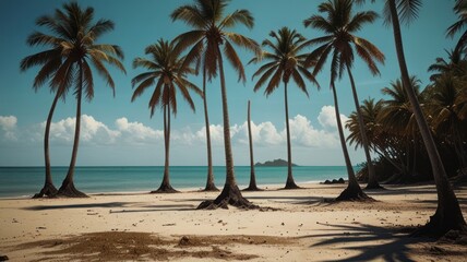 Palm Trees on a Tropical Beach