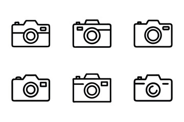 Vector style camera icon bundle set design