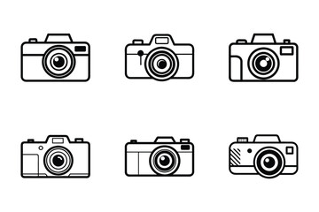 Vector style camera icon bundle set design