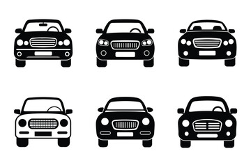 Car icon bundle set in a creative vector style