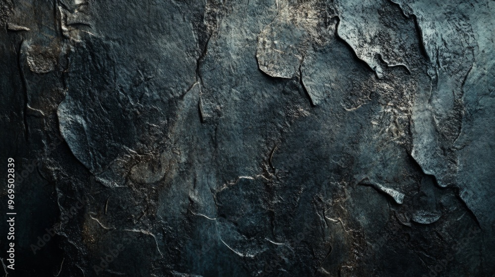 Poster close-up of a textured abstract background with dark, moody tones and intricate patterns, adding dep