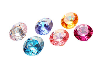 Fototapeta premium Beautiful colored diamonds Isolated on a white background Showing a bright spark