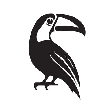 recommend clip art: Toucan in cartoon, doodle style . Image for t-shirt, web, mobile apps and ui. Isolated 2d vector illustration in logo, icon, sketch style, Eps 10, black and white. AI Generative