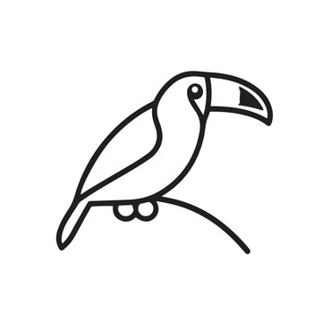 recommend clip art: Toucan in cartoon, doodle style . Image for t-shirt, web, mobile apps and ui. Isolated 2d vector illustration in logo, icon, sketch style, Eps 10, black and white. AI Generative