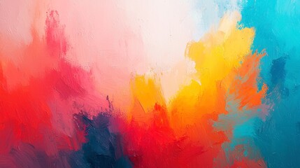 Fototapeta premium Colorful watercolor splatter, vibrant gradient background, seamless hand-drawn pattern, ideal for decorations, featuring imperfect pastel hues and artistic flair.