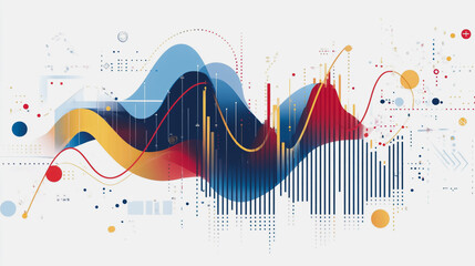 charts and graphs with statistics to innovative analyze business potential and forecast future development of companies growth.