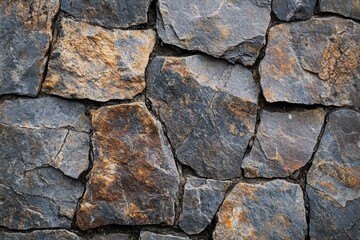 Close-up of a Stone Wall with Irregularly Shaped Stones