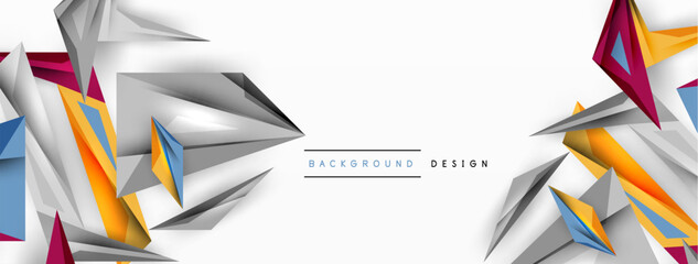 Minimal geometric abstract background. Low poly dynamic triangle design. Trendy techno business template for wallpaper, banner, background or landing