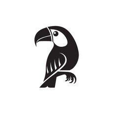 Fototapeta premium Toucan in cartoon, doodle style . Image for t-shirt, web, mobile apps and ui. Isolated 2d vector illustration in logo, icon, sketch style, Eps 10, black and white. AI Generative