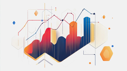 charts and graphs with statistics to innovative analyze business potential and forecast future development of companies growth.