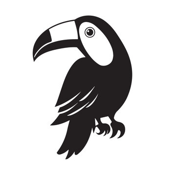 recommend clip art: Toucan in cartoon, doodle style . Image for t-shirt, web, mobile apps and ui. Isolated 2d vector illustration in logo, icon, sketch style, Eps 10, black and white. AI Generative
