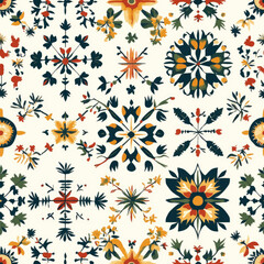 Seamless Pattern Traditional Bavarian Folk Tile Art for a Festive and Cultural Design