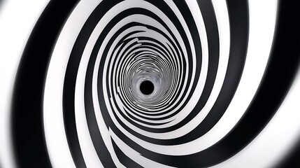 Naklejka premium Abstract Black and White Swirling Tunnel