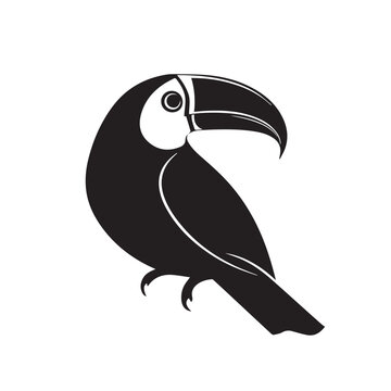 recommend clip art: Toucan in cartoon, doodle style . Image for t-shirt, web, mobile apps and ui. Isolated 2d vector illustration in logo, icon, sketch style, Eps 10, black and white. AI Generative